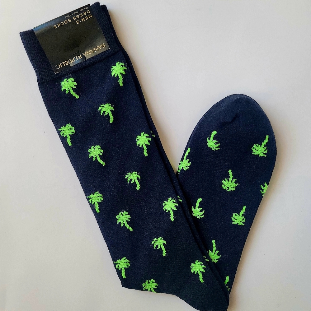 NWT Man's Banana Republic Dress Socks Preppy Navy, One Size